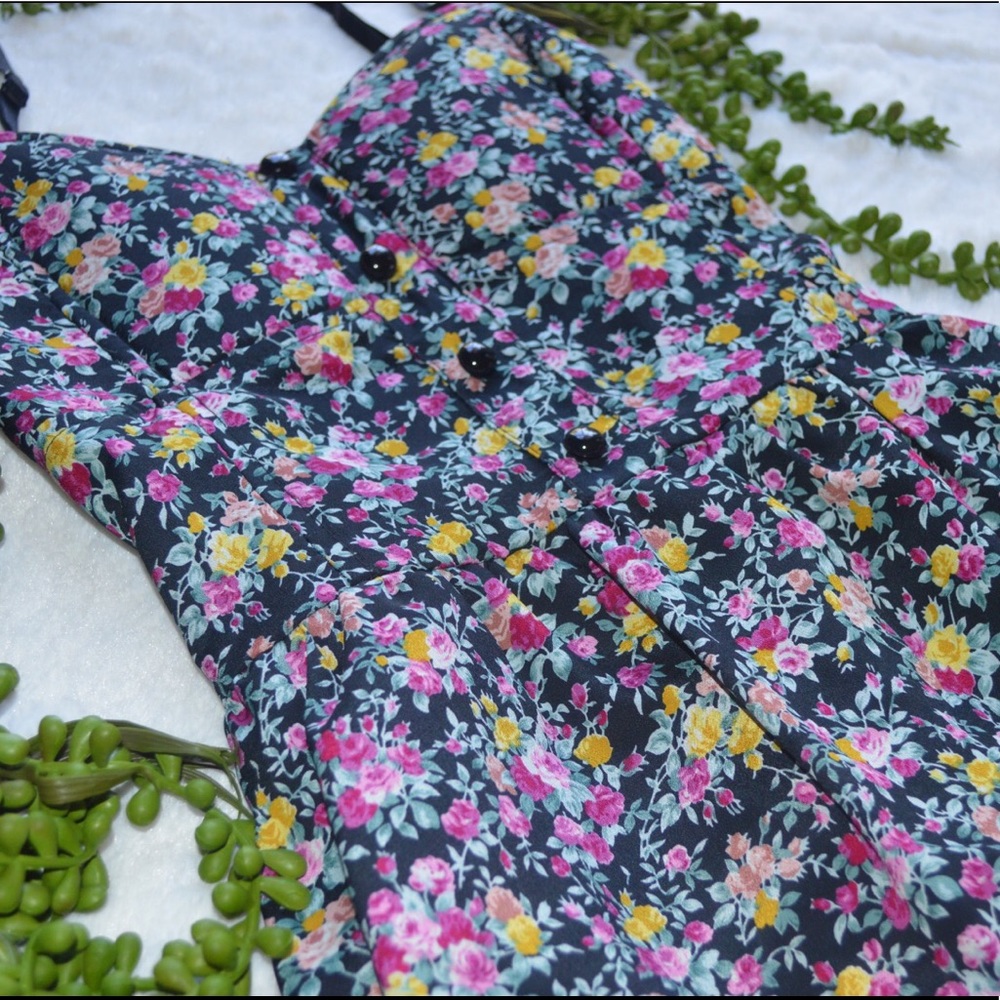 Flower skirted romper